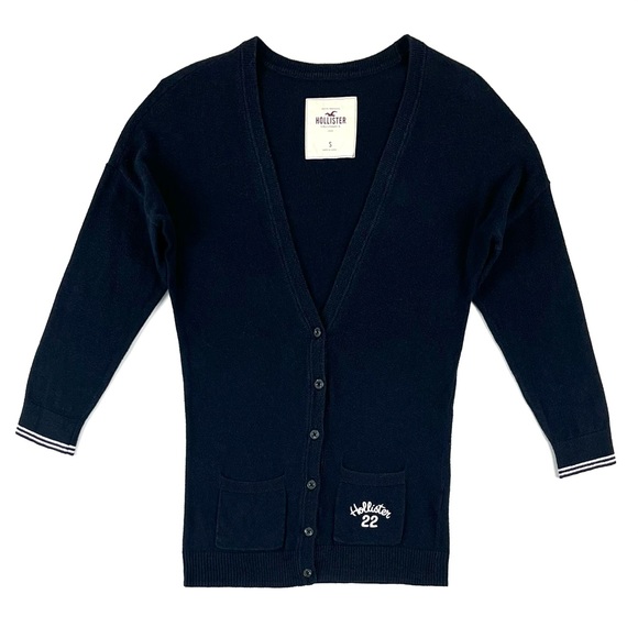 Hollister Co. Summerland Navy Button-Up Cardigan Sweater - Picture 3 of 8